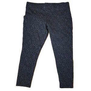 Loft Cheetah/Leopard Print Black Gray Comfy Leggings Size Women's Petite Large